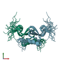 PDB entry 1msh coloured by chain, ensemble of 30 models, front view.