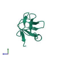 PDB entry 1msi coloured by chain, side view.