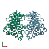 PDB entry 1mss coloured by chain, front view.