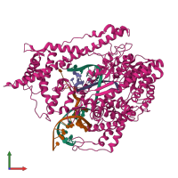 PDB entry 1msw coloured by chain, front view.