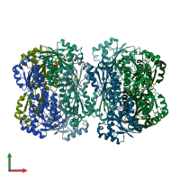 PDB entry 1mto coloured by chain, front view.