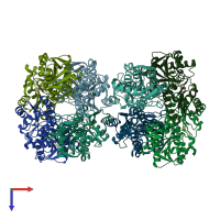 PDB entry 1mto coloured by chain, top view.