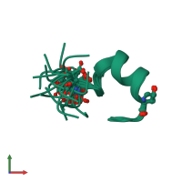 PDB entry 1mtq coloured by chain, ensemble of 20 models, front view.