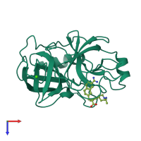 PDB entry 1mtu coloured by chain, top view.