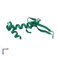PDB entry 1mul coloured by chain, top view.