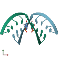 PDB entry 1mv1 coloured by chain, front view.