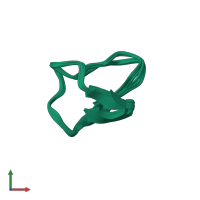 PDB entry 1mvi coloured by chain, ensemble of 15 models, front view.
