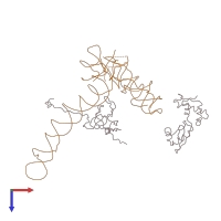 PDB entry 1mvr coloured by chain, top view.