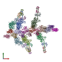 PDB entry 1mvw coloured by chain, front view.