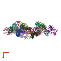 PDB entry 1mvw coloured by chain, top view.