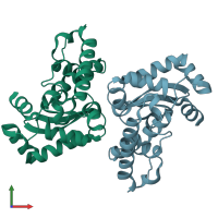 PDB entry 1my6 coloured by chain, front view.