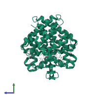 Retinoic acid receptor RXR-alpha in PDB entry 1mzn, assembly 1, side view.