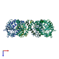 PDB entry 1n0f coloured by chain, top view.