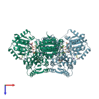 PDB entry 1n0h coloured by chain, top view.