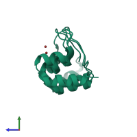 PDB entry 1n0r coloured by chain, side view.