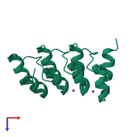 PDB entry 1n0r coloured by chain, top view.