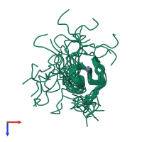 PDB entry 1n0z coloured by chain, ensemble of 20 models, top view.