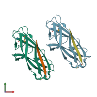 PDB entry 1n12 coloured by chain, front view.