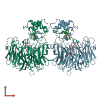 PDB entry 1n15 coloured by chain, front view.