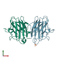PDB entry 1n19 coloured by chain, front view.