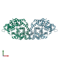 PDB entry 1n1b coloured by chain, front view.