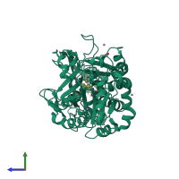 PDB entry 1n1p coloured by chain, side view.