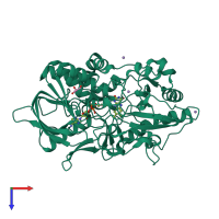 PDB entry 1n1p coloured by chain, top view.