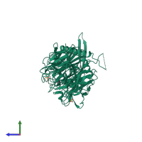 PDB entry 1n1v coloured by chain, side view.