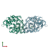 PDB entry 1n22 coloured by chain, front view.