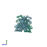 PDB entry 1n23 coloured by chain, side view.