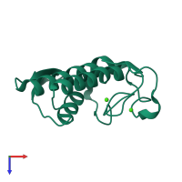 PDB entry 1n29 coloured by chain, top view.