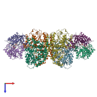 PDB entry 1n2c coloured by chain, top view.