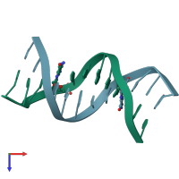 PDB entry 1n2w coloured by chain, top view.