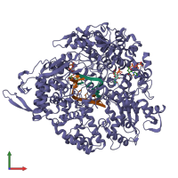 PDB entry 1n35 coloured by chain, front view.