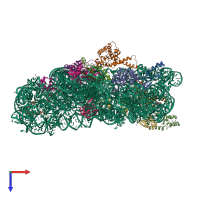 PDB entry 1n36 coloured by chain, top view.