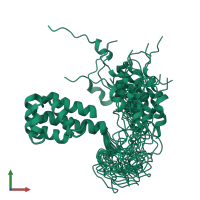 PDB entry 1n3k coloured by chain, ensemble of 20 models, front view.