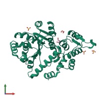 PDB entry 1n3l coloured by chain, front view.