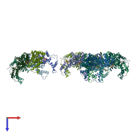 PDB entry 1n3r coloured by chain, top view.