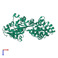 PDB entry 1n3x coloured by chain, top view.