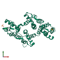 PDB entry 1n44 coloured by chain, front view.