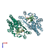 PDB entry 1n4a coloured by chain, top view.