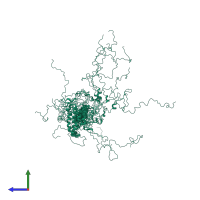 PDB entry 1n4c coloured by chain, ensemble of 20 models, side view.