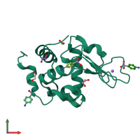 PDB entry 1n4f coloured by chain, front view.