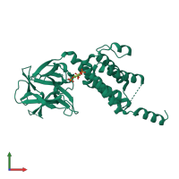 PDB entry 1n4k coloured by chain, front view.