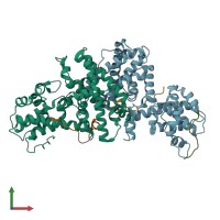 PDB entry 1n4m coloured by chain, front view.