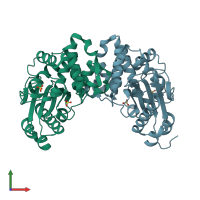 PDB entry 1n4o coloured by chain, front view.