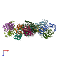PDB entry 1n4q coloured by chain, top view.