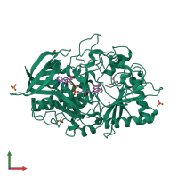 PDB entry 1n4u coloured by chain, front view.