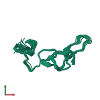 PDB entry 1n4y coloured by chain, ensemble of 18 models, front view.