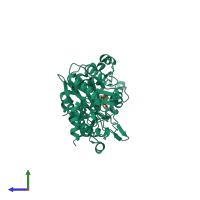PDB entry 1n51 coloured by chain, side view.